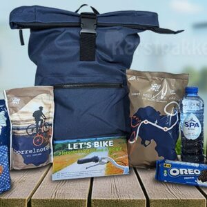 Fiets wind mee kerstpakket met duurzame rugtas